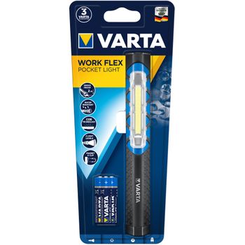 Lanterna LED Varta Work Flex Pochet Light, 110 lm, 2 moduri iluminare, clip de prindere cu magnet, IPX4