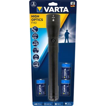 Lanterna LED Varta 18813 High Optics F40, 5W, 440 lm, IPX4, 3xD, baterii incluse