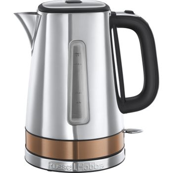 Fierbator Russell Hobbs Luna Copper Accents 24280-70, 2400 W, 1.7 l, Fierbere rapida, Inox/Cupru