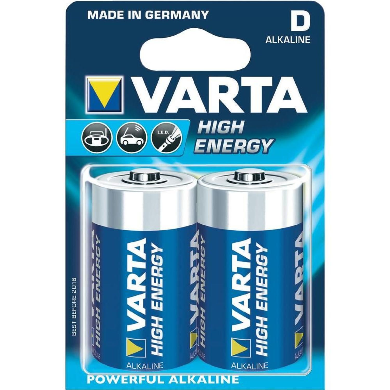 Set 2 baterii alcaline Varta High Energy R20 fotografia produsului