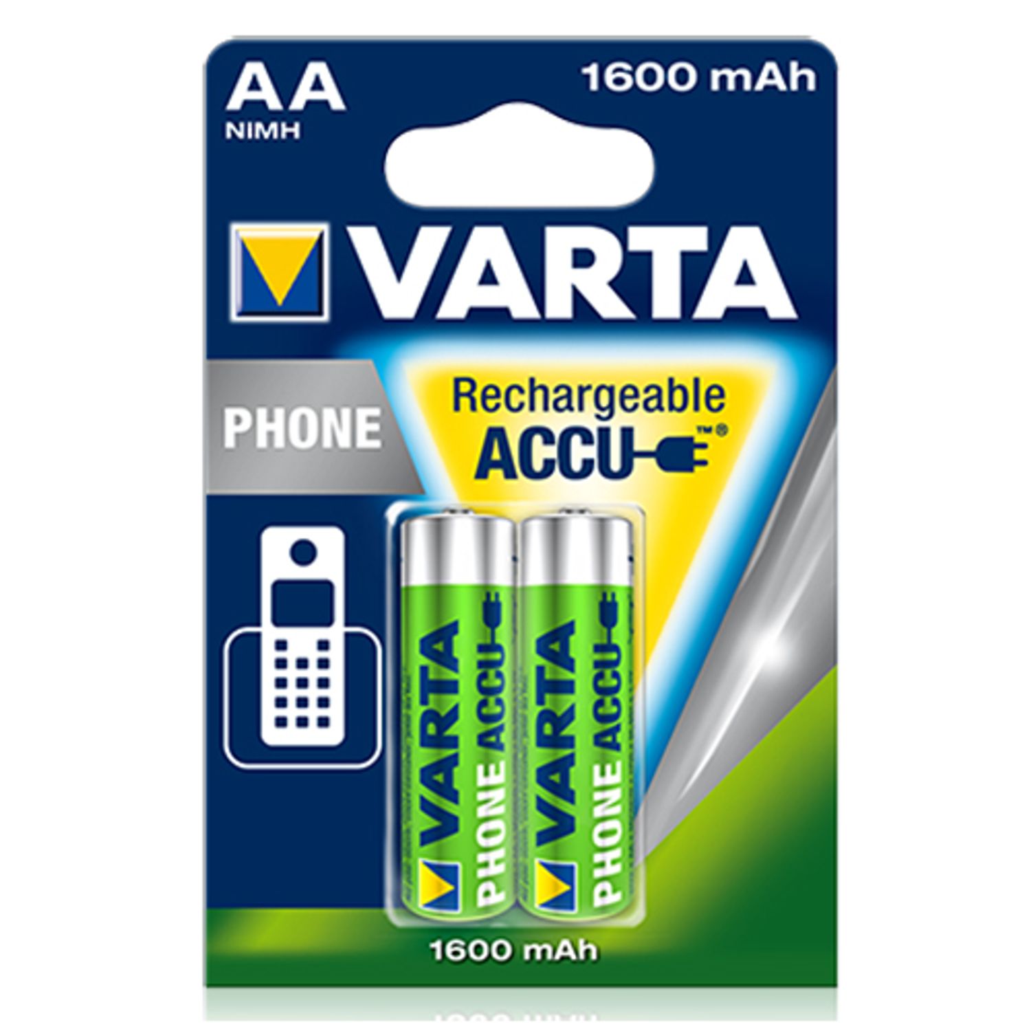 Acumulatori Varta pentru telefoane cordless, AA, 1600 mAh, 2 buc fotografia produsului