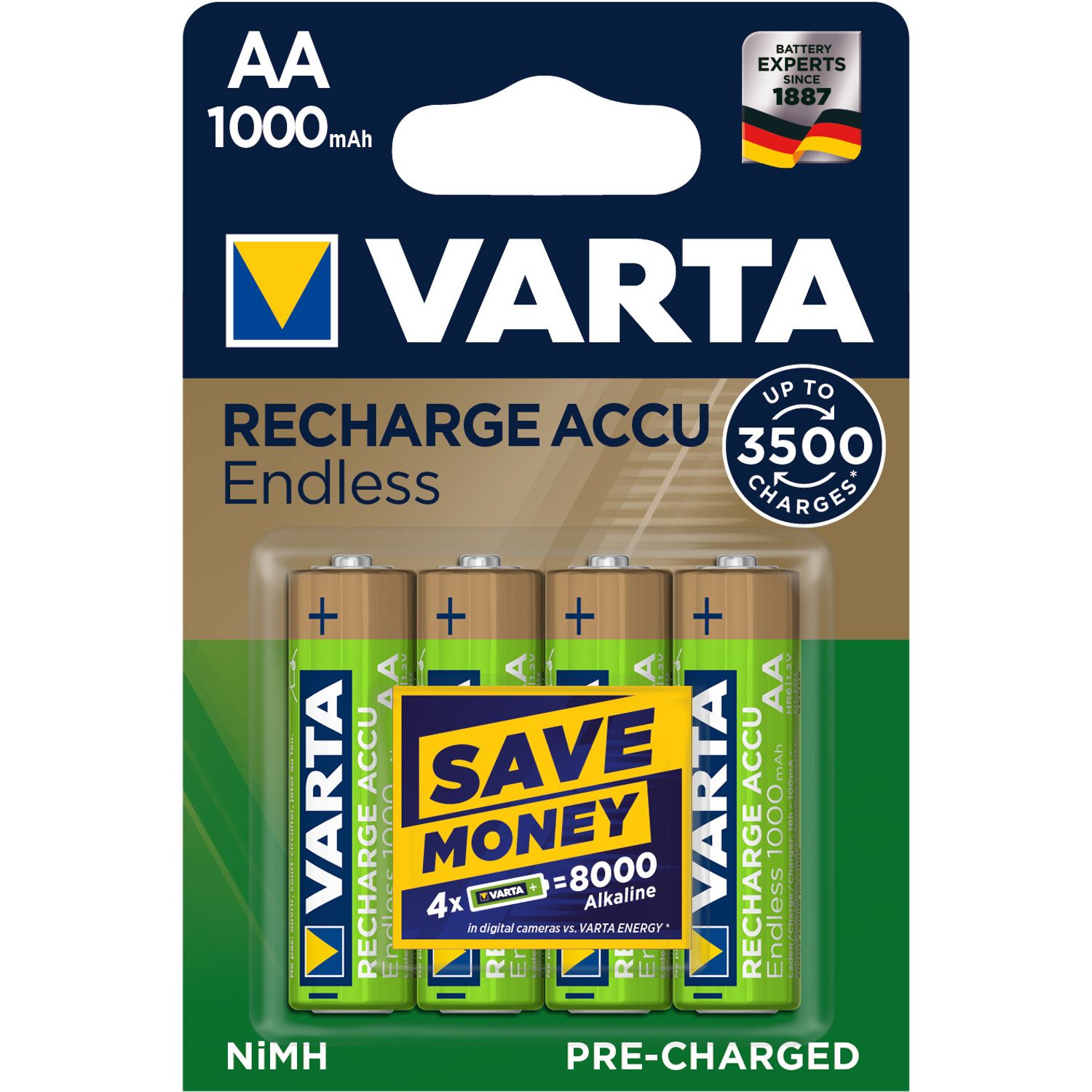Acumulatori Varta Endless AA 1000 mAh, 4 buc fotografia produsului