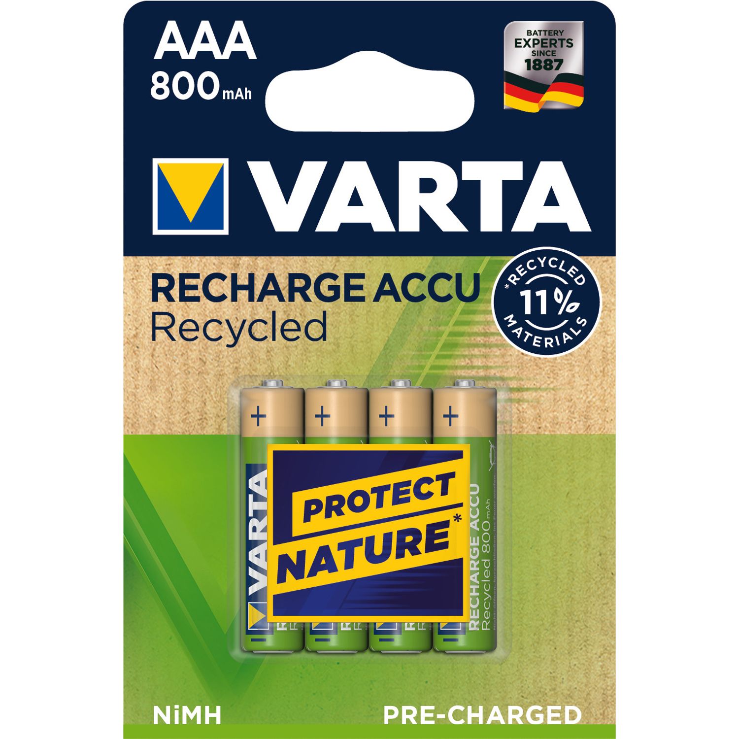 Acumulatori Varta Recycled AAA 800 mAh, 4 buc fotografia produsului