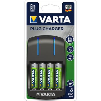 Incarcator Varta Plug Charger 57647, AA/AAA + 4 acumulatori AA 2100 mAh