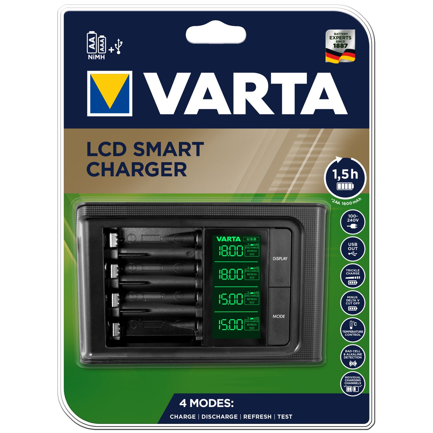 Incarcator Varta LCD Smart Charger 57674 fotografia produsului