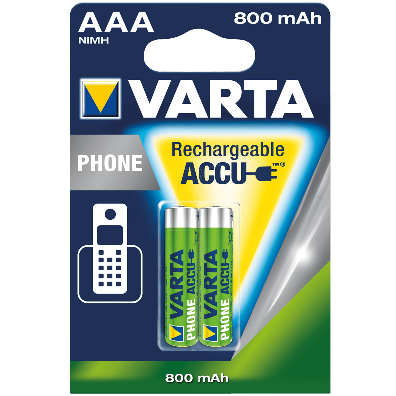 Acumulatori Varta pentru telefoane cordless, AAA, 800 mAh, 2 buc fotografia produsului