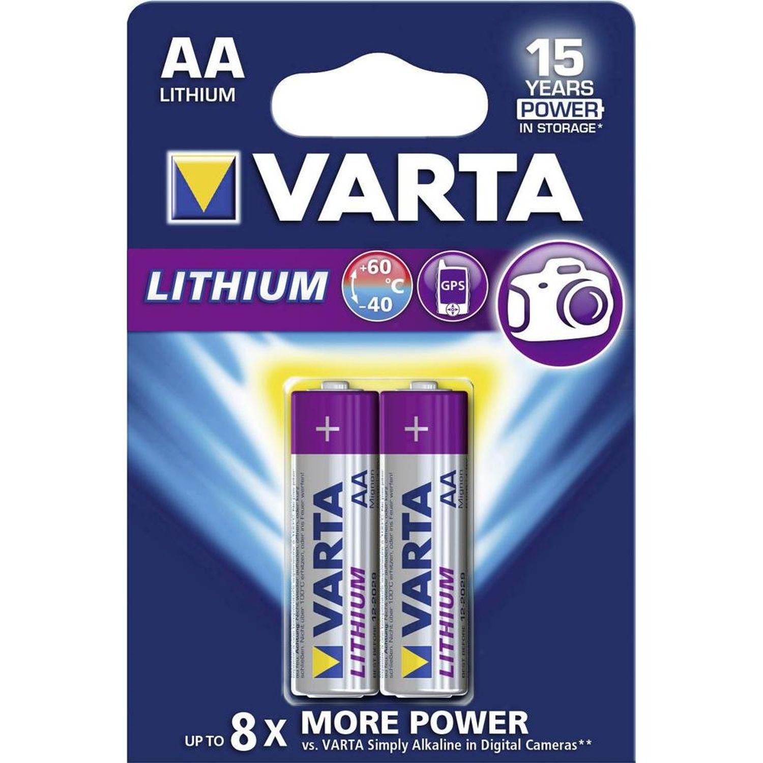 Baterii litiu Varta, AA, 2 buc fotografia produsului
