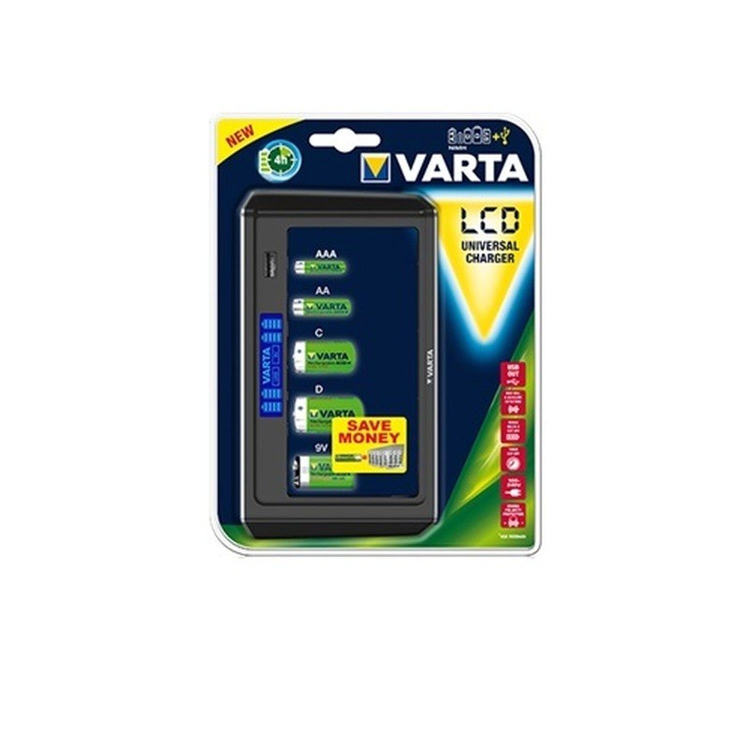 Incarcator Varta LCD Universal 57678 AAA, AA, C, D, 9V fotografia produsului