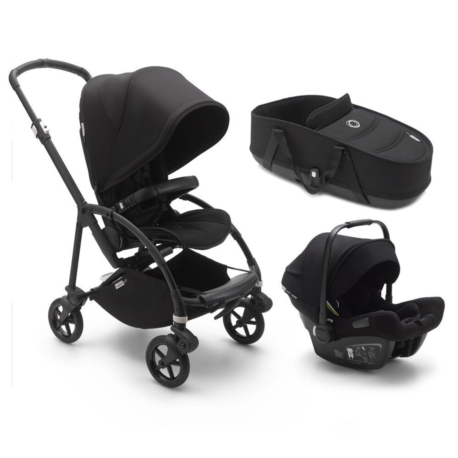 Bugaboo - Carucior Bee 6 Black/Black sistem 3 in 1 fotografia produsului