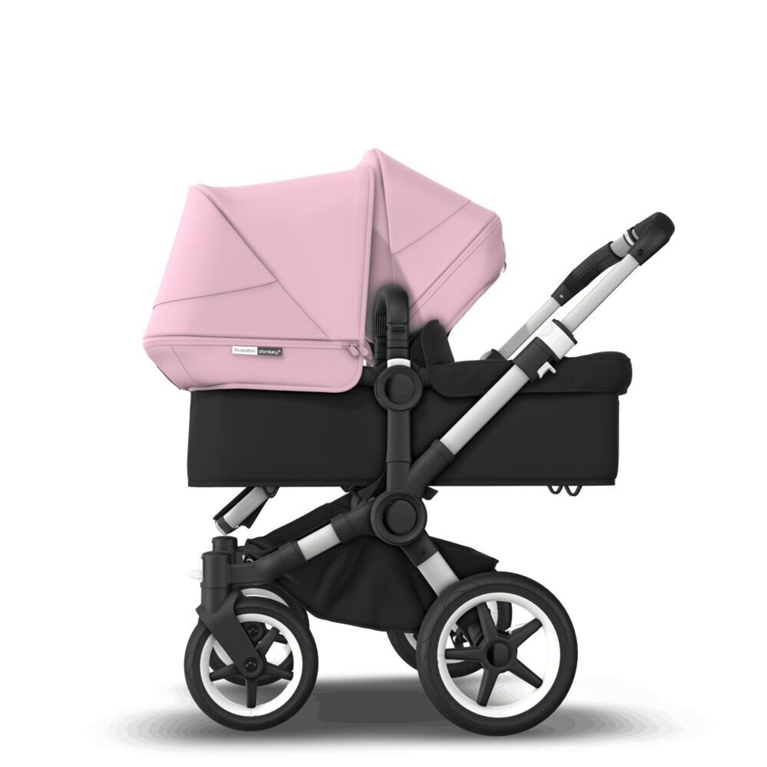 Bugaboo - Carucior Donkey 3 Duo Aluminium/Black/Soft Pink fotografia produsului View 3 L