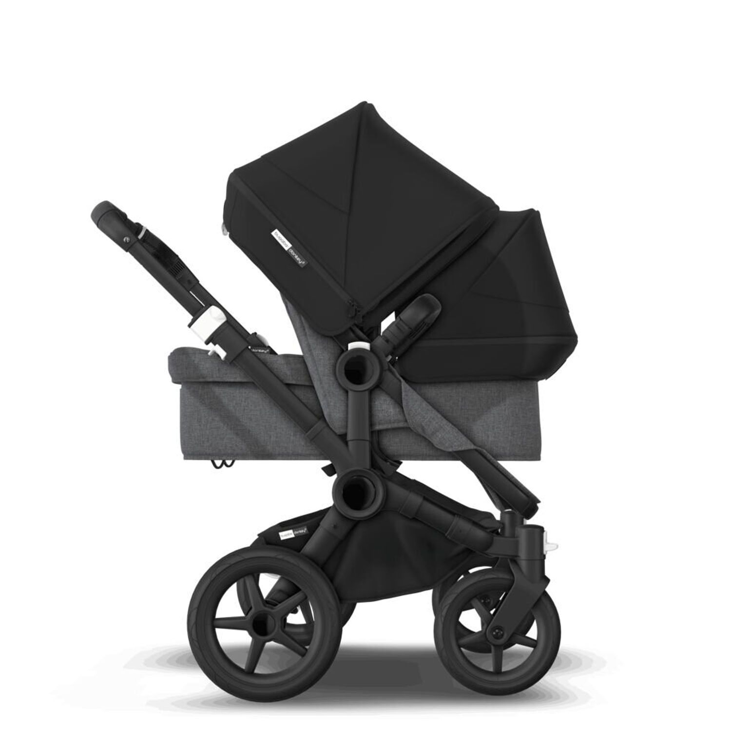 Bugaboo - Carucior Donkey 3 Duo Black/Grey Melange/Black fotografia produsului View 3 L