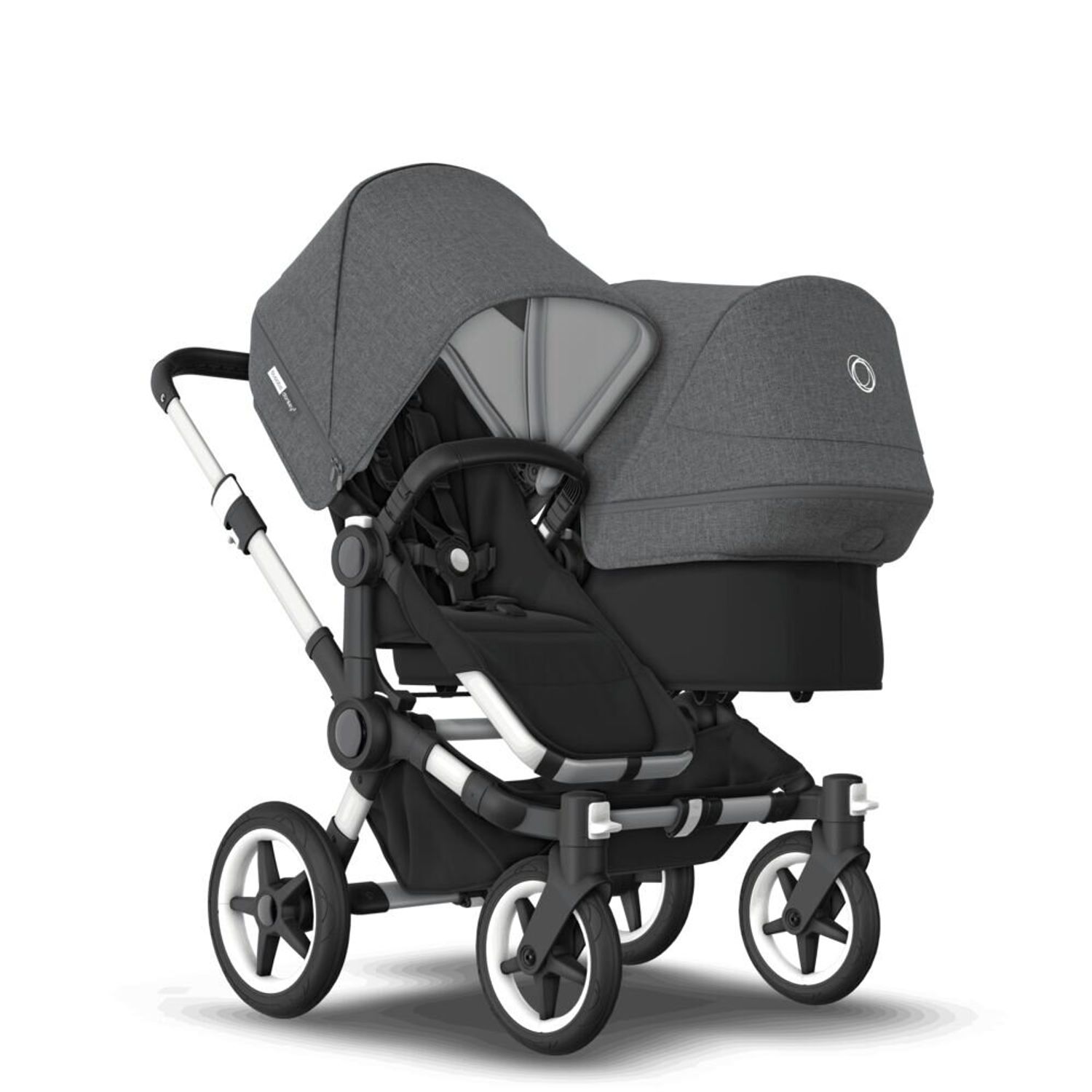 Bugaboo - Carucior Donkey 3 Duo Aluminium/Black/Grey Melange fotografia produsului