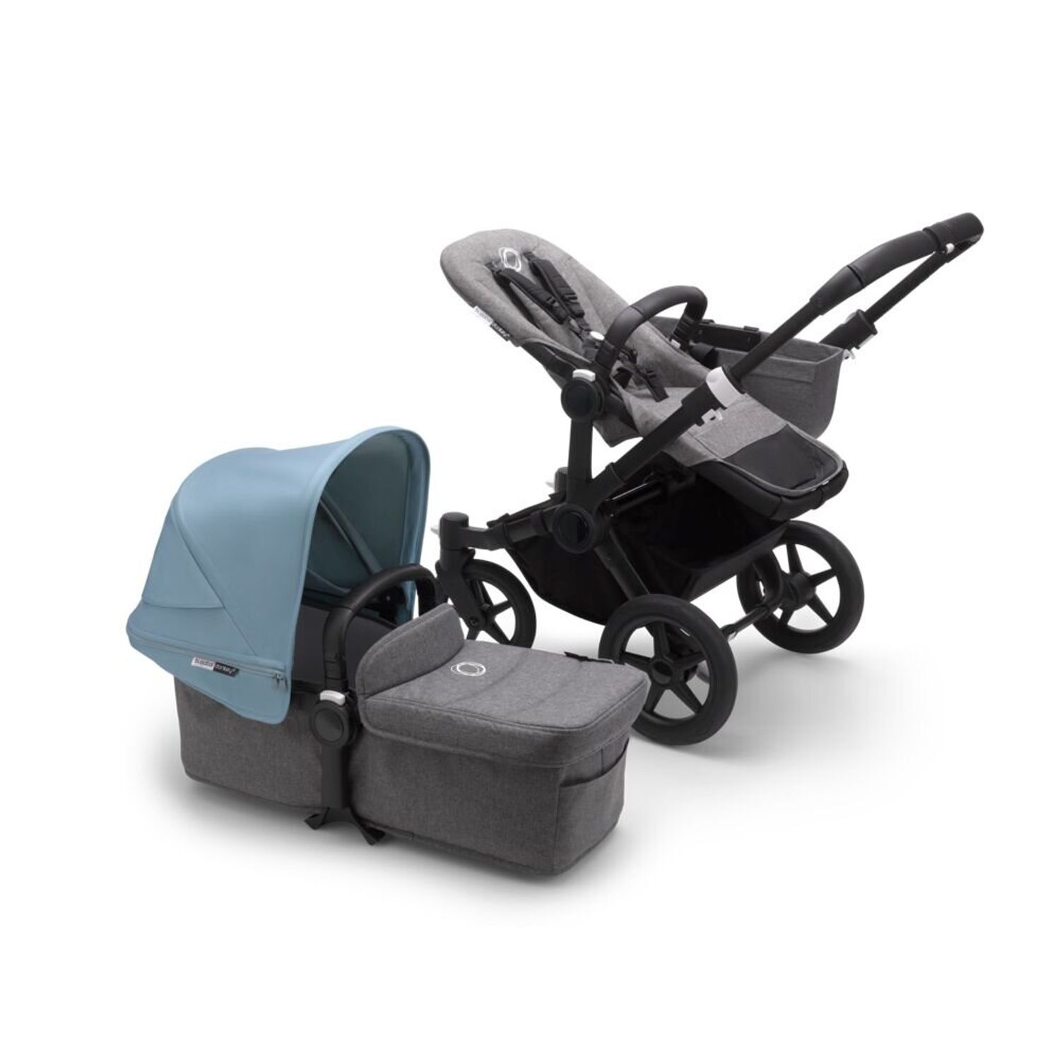 Bugaboo - Carucior Donkey 3 Mono Black/Grey Melange/Vapor Blue fotografia produsului View 3 L
