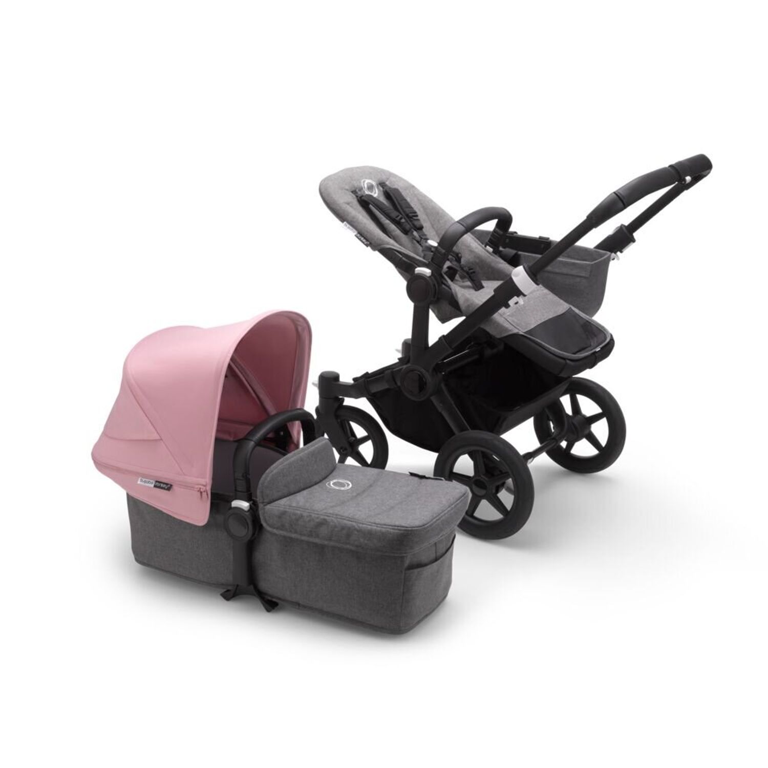 Bugaboo - Carucior Donkey 3 Mono Black/Grey Melange/Soft Pink fotografia produsului View 3 L