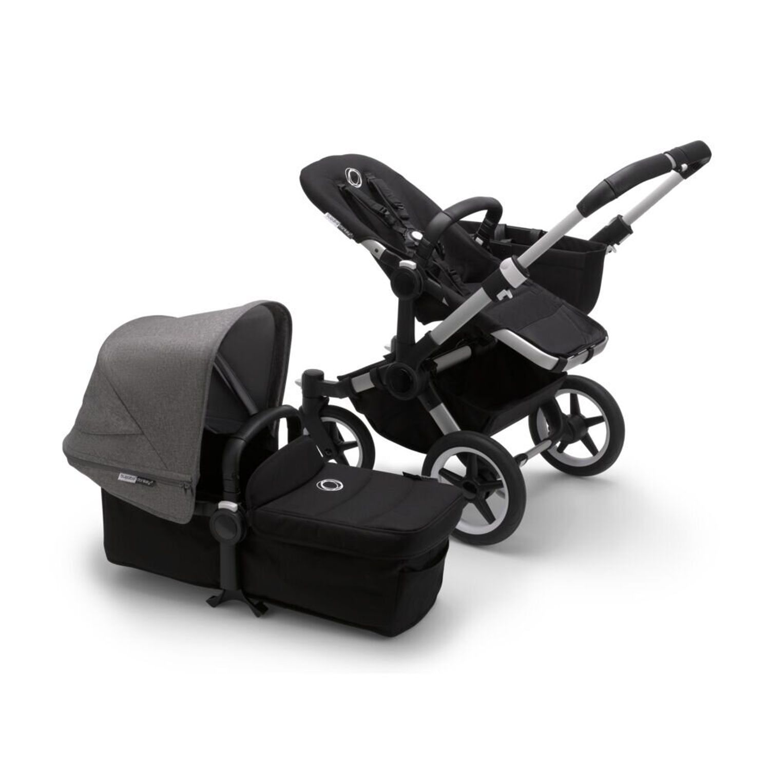 Bugaboo - Carucior Donkey 3 Mono Aluminium/Black/Grey Melange fotografia produsului View 3 L