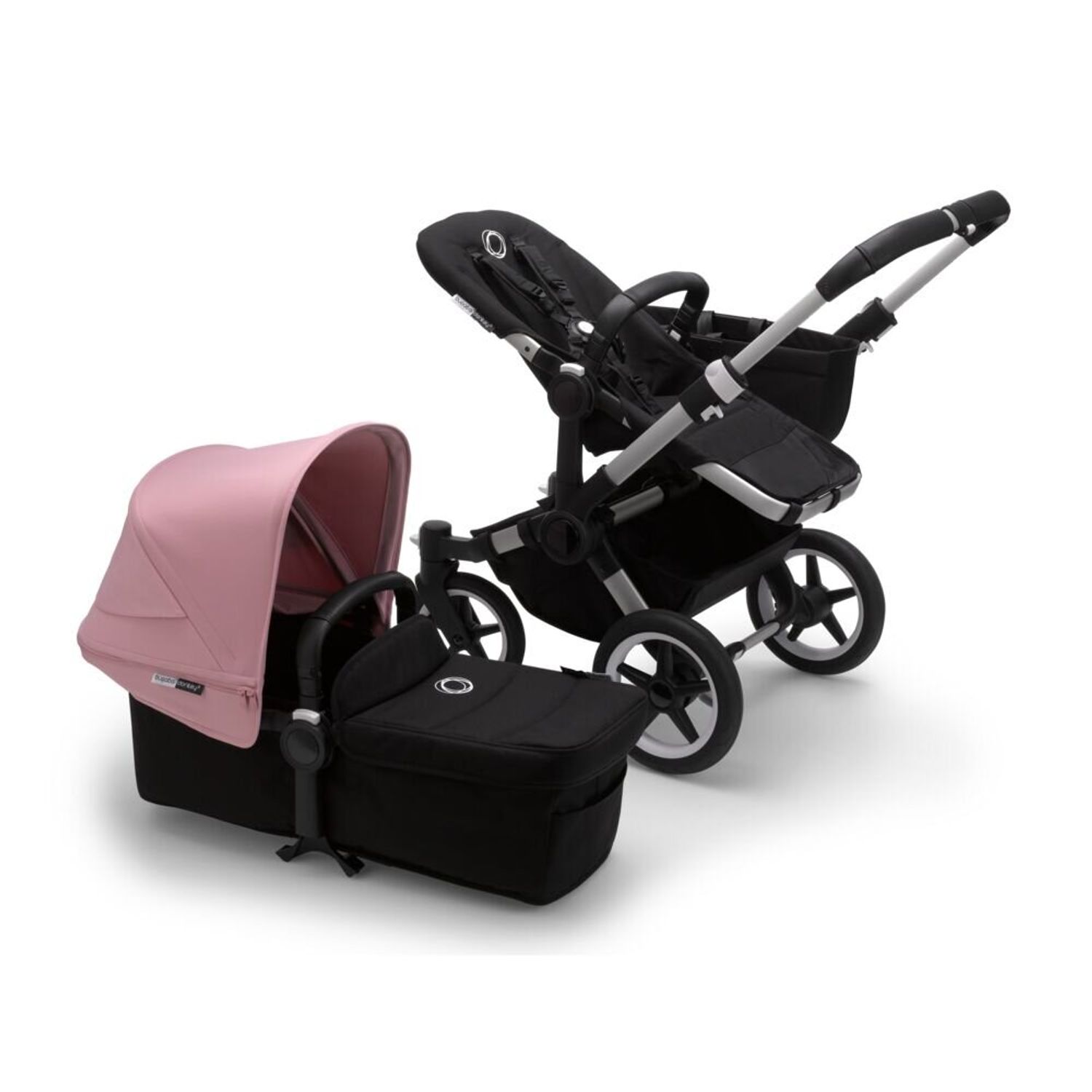 Bugaboo - Carucior Donkey 3 Mono Aluminium/Black/Soft Pink fotografia produsului View 3 L