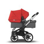 Bugaboo - Carucior Donkey 3 Duo Aluminium/Grey Melange/Red fotografia produsului View 4 S