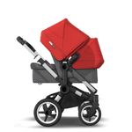 Bugaboo - Carucior Donkey 3 Duo Aluminium/Grey Melange/Red fotografia produsului View 3 S