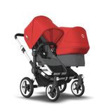 Bugaboo - Carucior Donkey 3 Duo Aluminium/Grey Melange/Red fotografia produsului