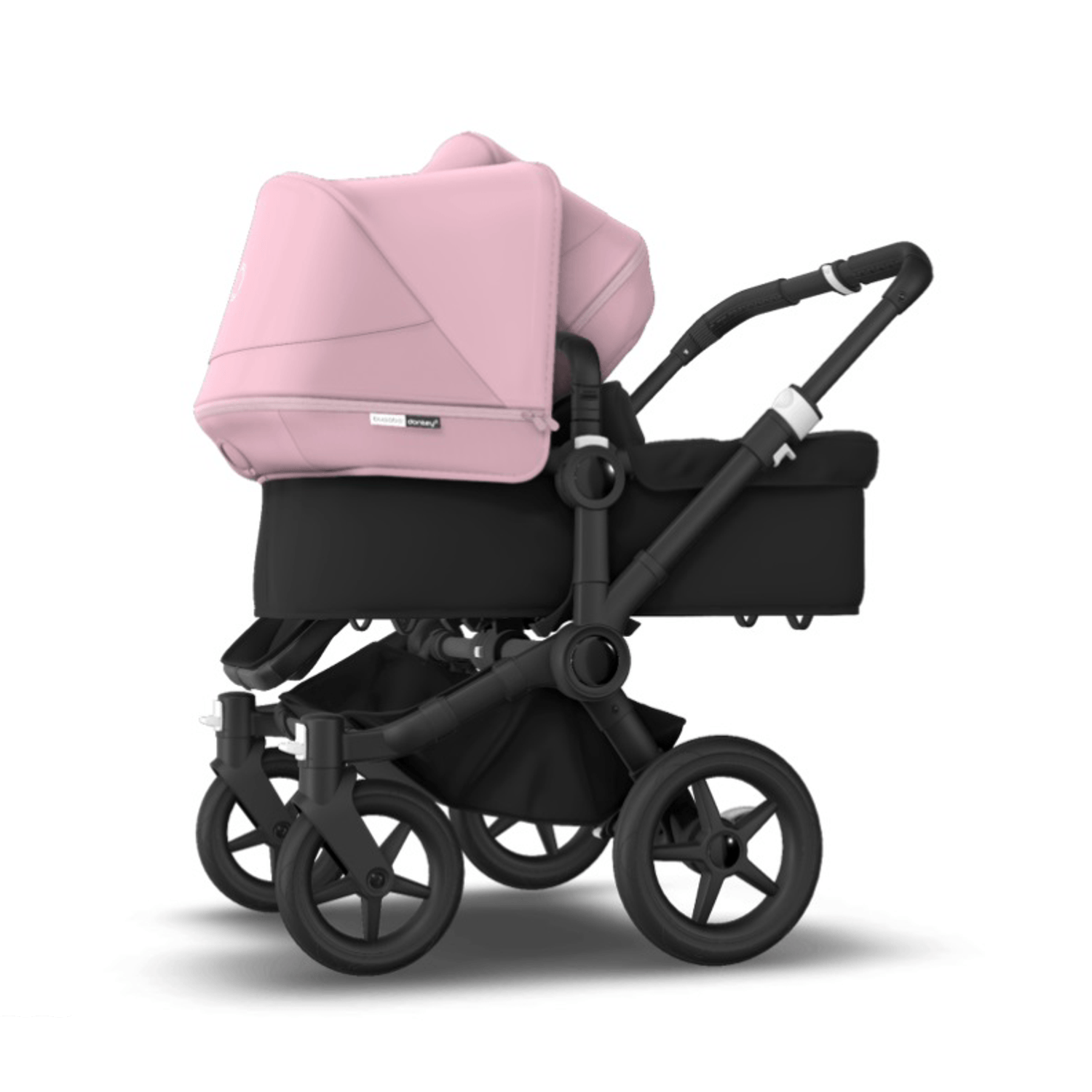 Bugaboo - Carucior Donkey 3 Duo Black/Black/Soft Pink fotografia produsului View 3 L