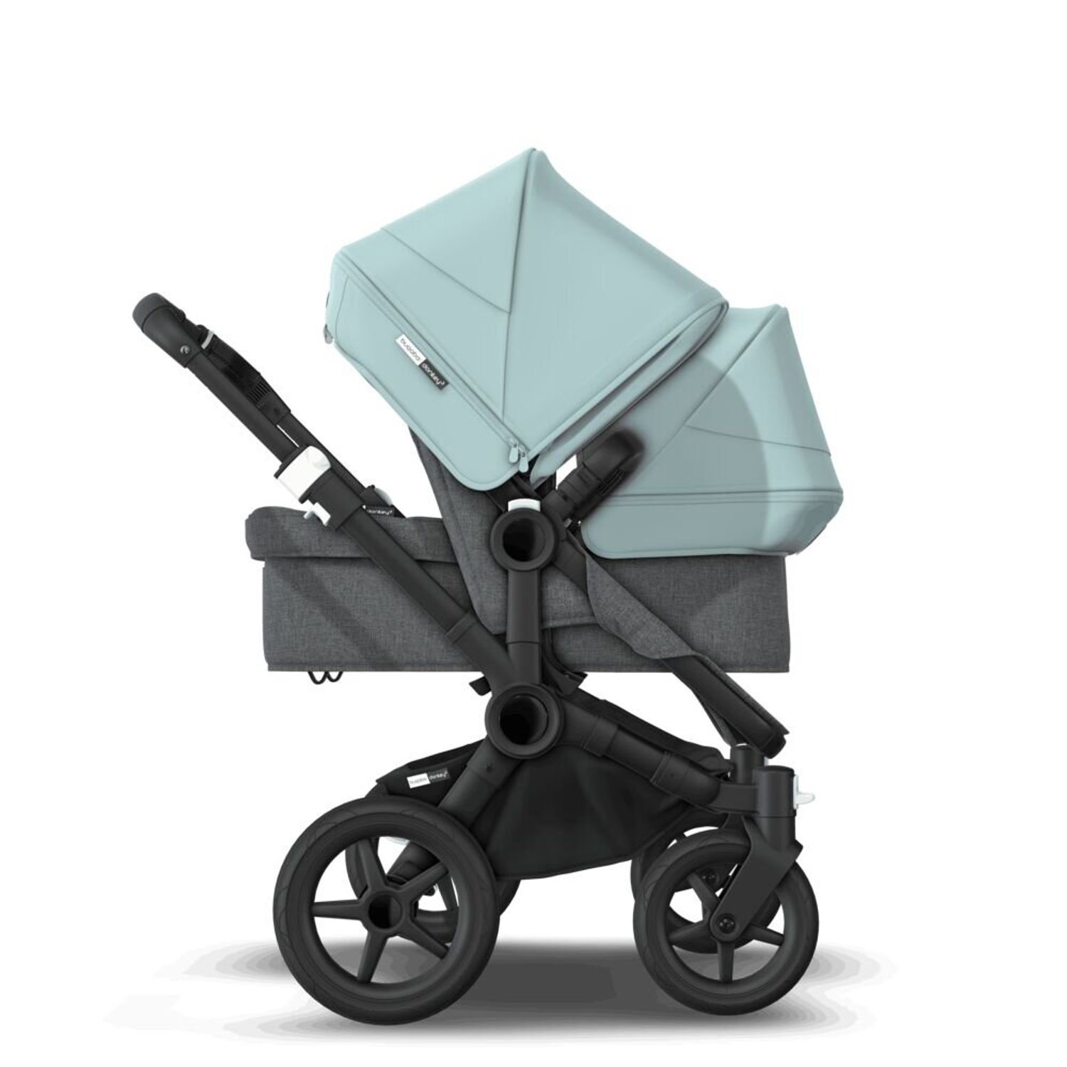Bugaboo - Carucior Donkey 3 Duo Black/Grey Melange/Vapor Blue fotografia produsului View 2 L