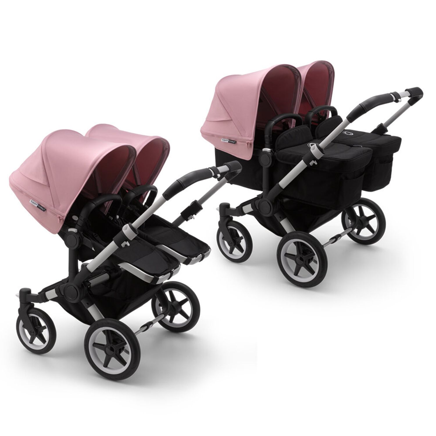 Bugaboo - Carucior Donkey 3 Twin Aluminium/Black/Soft Pink fotografia produsului