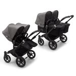 Bugaboo - Carucior Donkey 3 Twin Black/Black/Grey Melange fotografia produsului