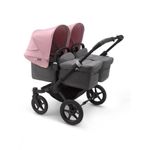 Bugaboo - Carucior Donkey 3 Twin Black/Grey Melange/Soft Pink fotografia produsului View 3 S