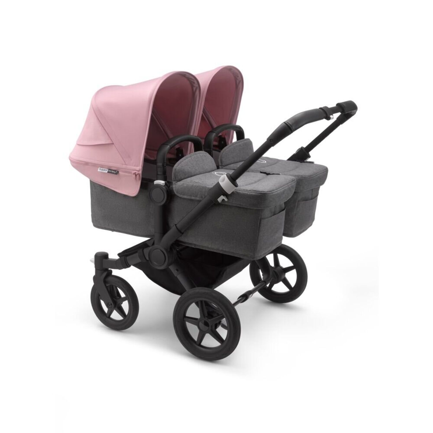 Bugaboo - Carucior Donkey 3 Twin Black/Grey Melange/Soft Pink fotografia produsului View 3 L