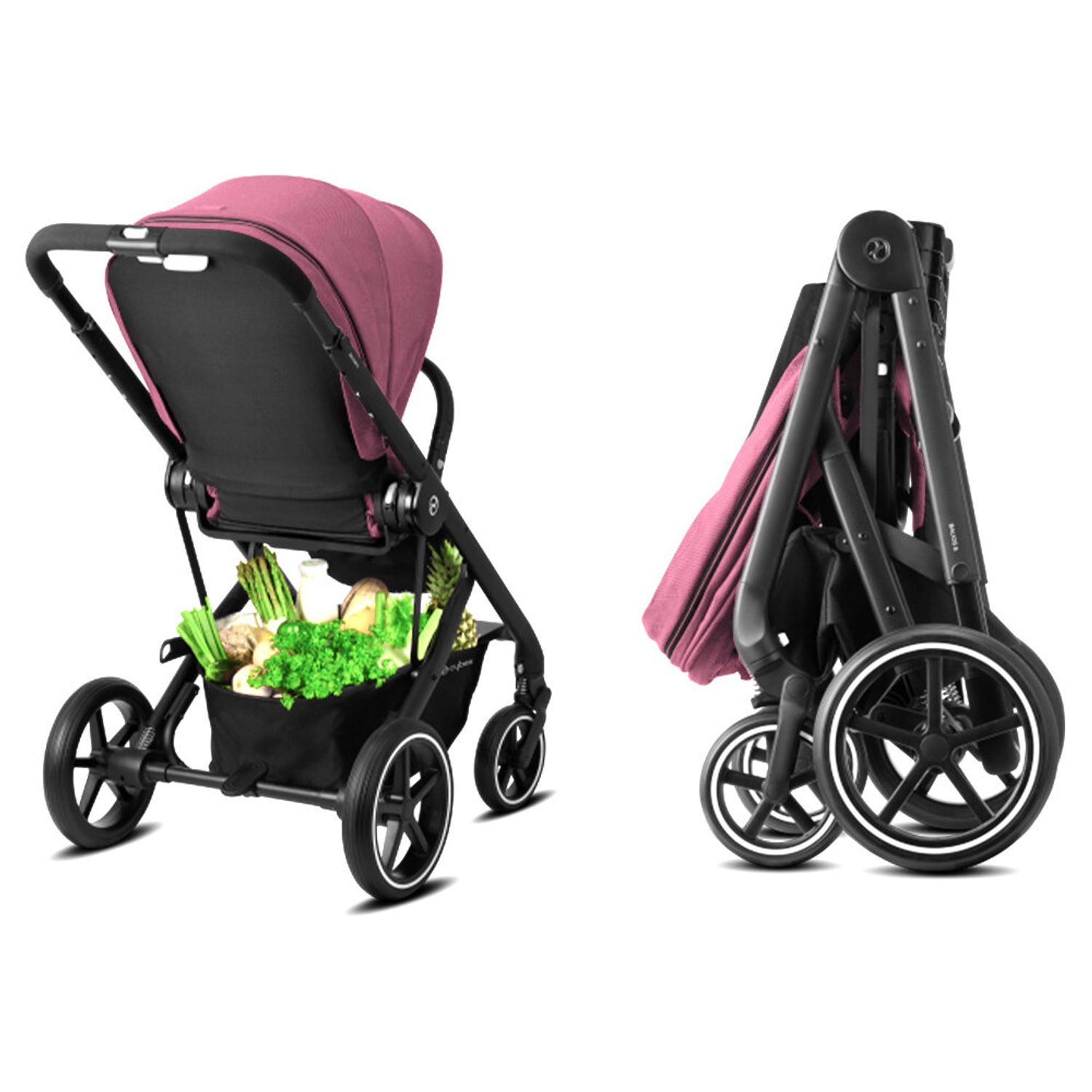 Cybex - Carucior Balios S Lux Black/Magnolia Pink fotografia produsului View 4 L