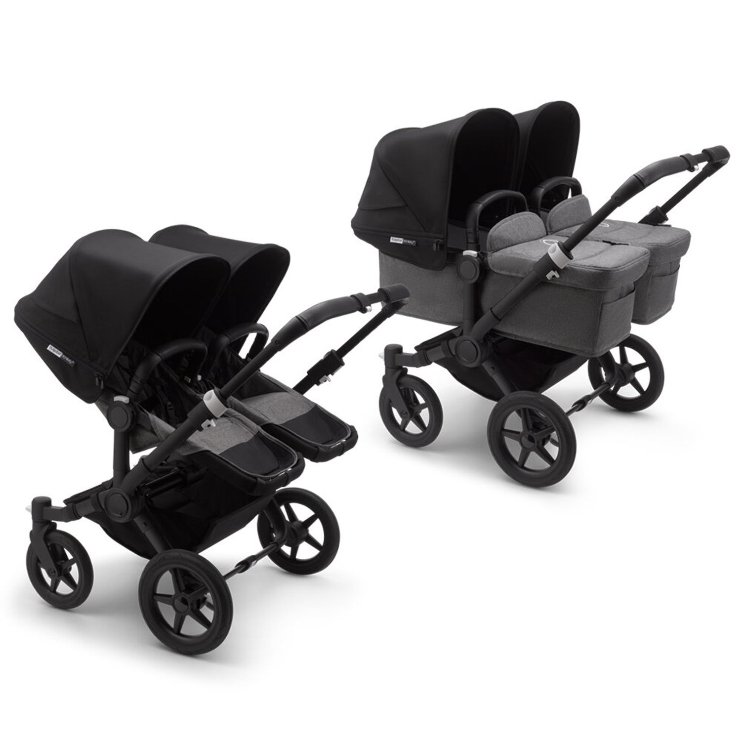 Bugaboo - Carucior Donkey 3 Twin Black/Grey Melange/Black fotografia produsului