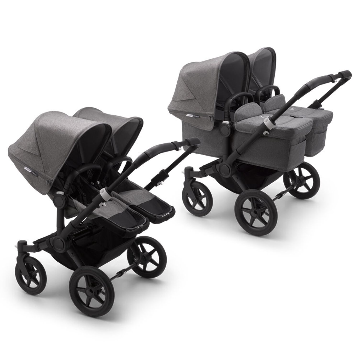 Bugaboo - Carucior Donkey 3 Twin Black/Grey Melange fotografia produsului