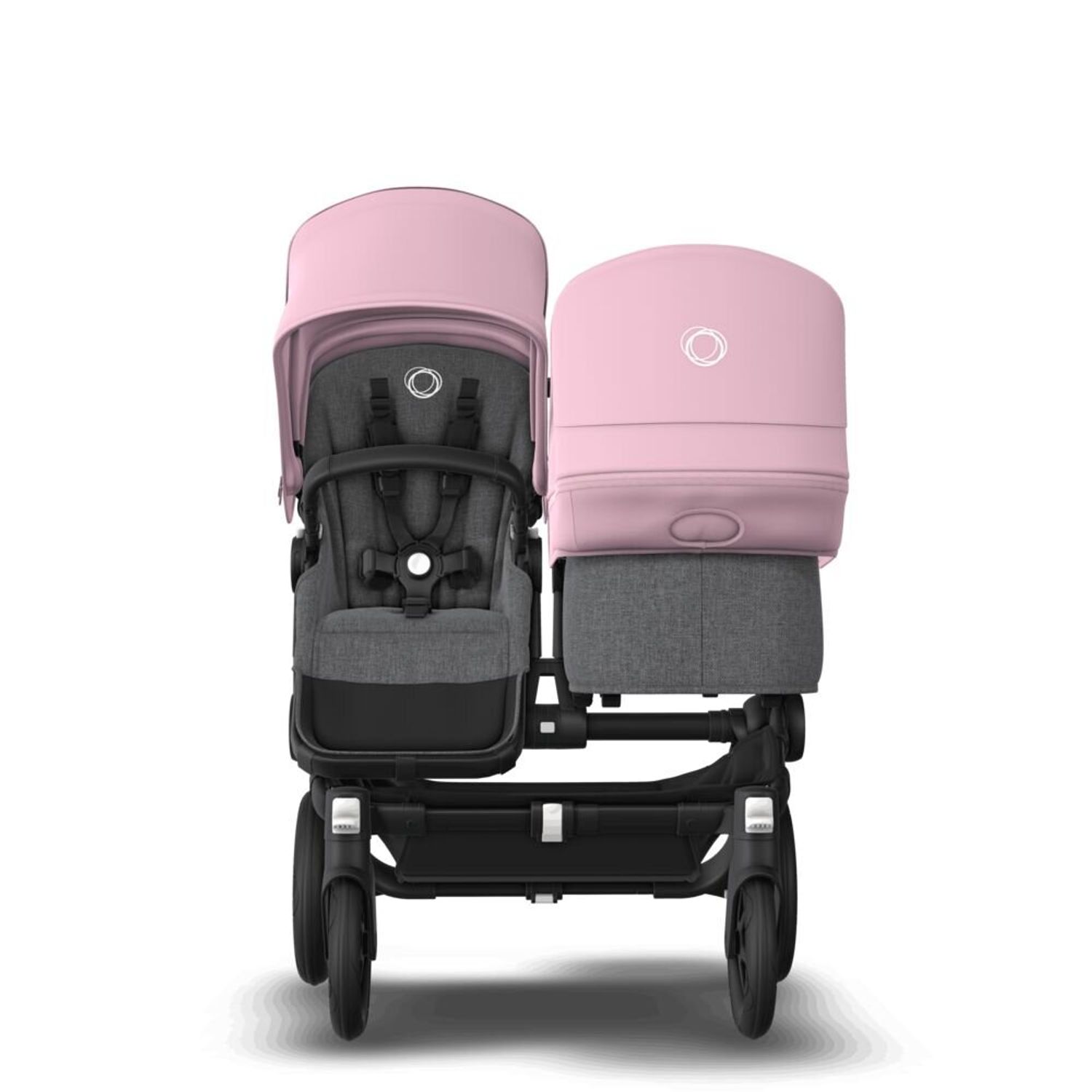 Bugaboo - Carucior Donkey 3 Duo Black/Grey Melange/Soft Pink fotografia produsului View 3 L