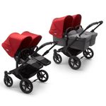 Bugaboo - Carucior Donkey 3 Twin Black/Grey Melange/Red fotografia produsului