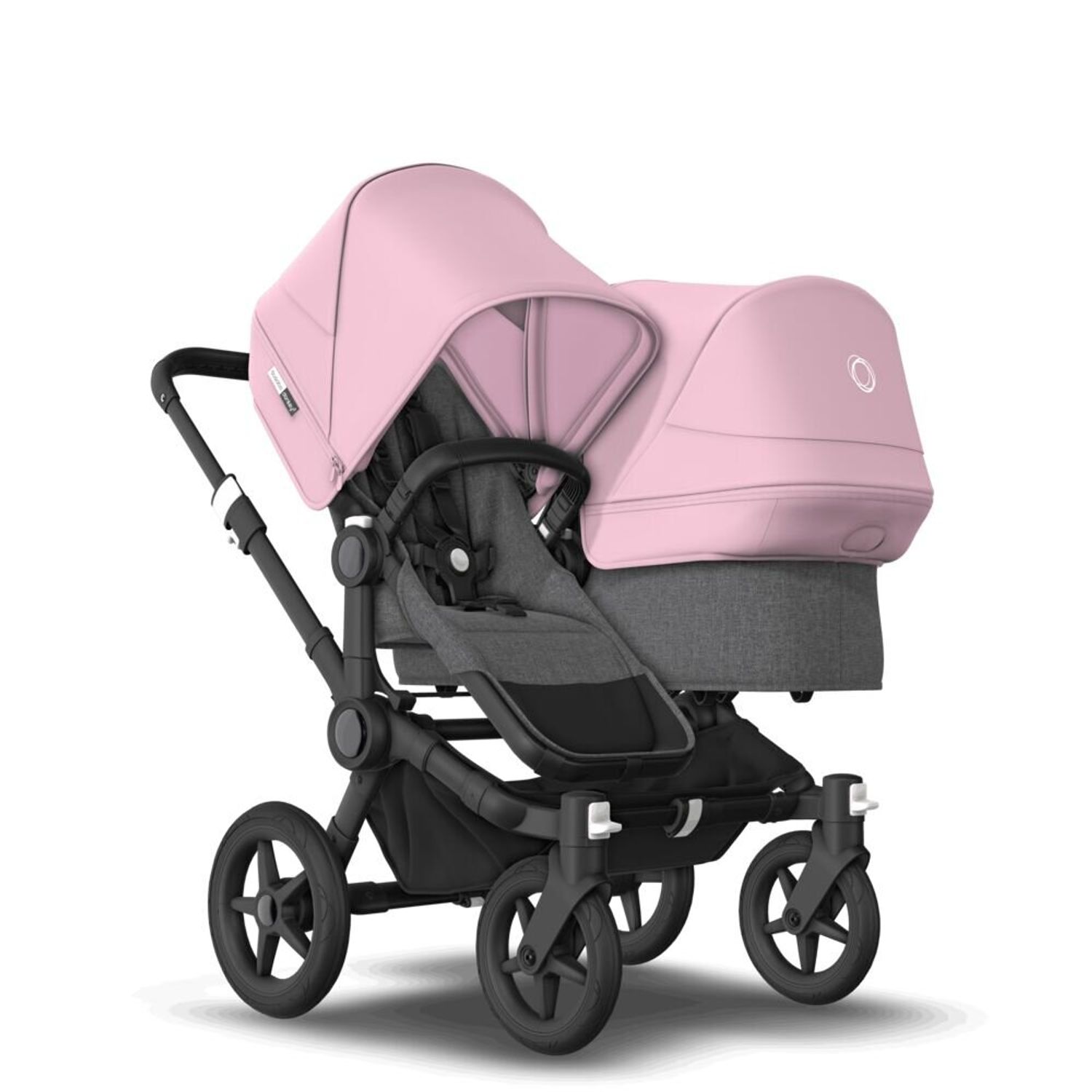 Bugaboo - Carucior Donkey 3 Duo Black/Grey Melange/Soft Pink fotografia produsului