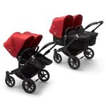 Bugaboo - Carucior Donkey 3 Twin Black/Black/Red fotografia produsului