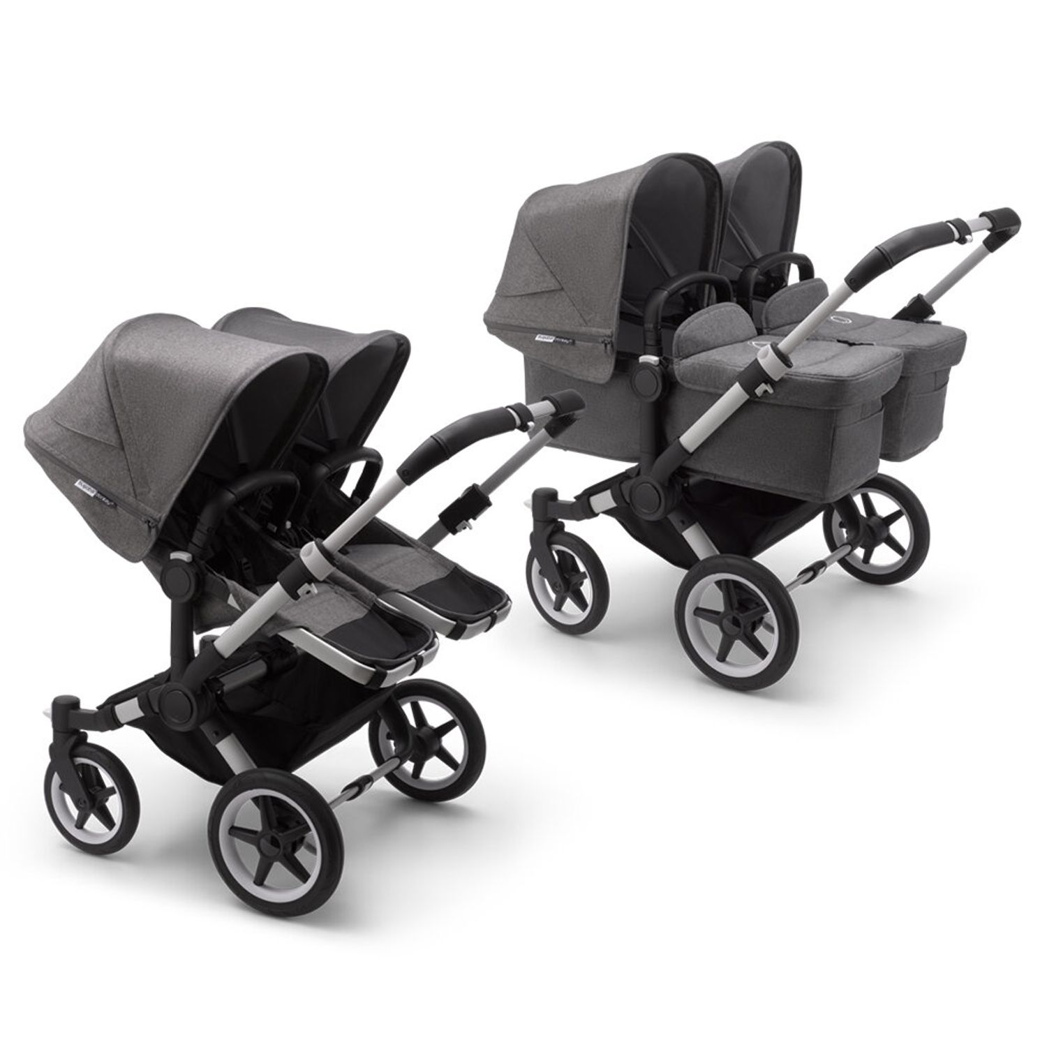 Bugaboo - Carucior Donkey 3 Twin Aluminium/Grey Melange fotografia produsului