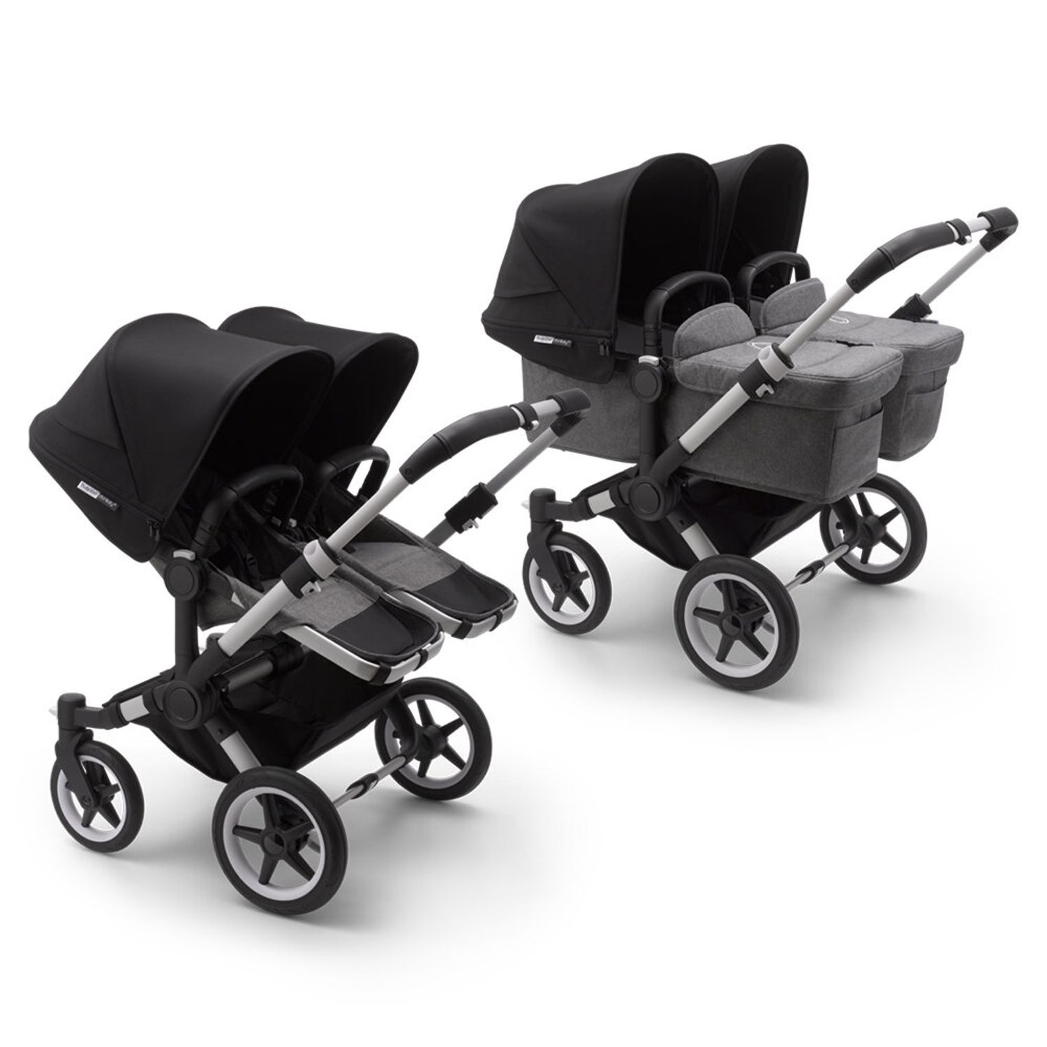 Bugaboo - Carucior Donkey 3 Twin Aluminium/Grey Melange/Black fotografia produsului