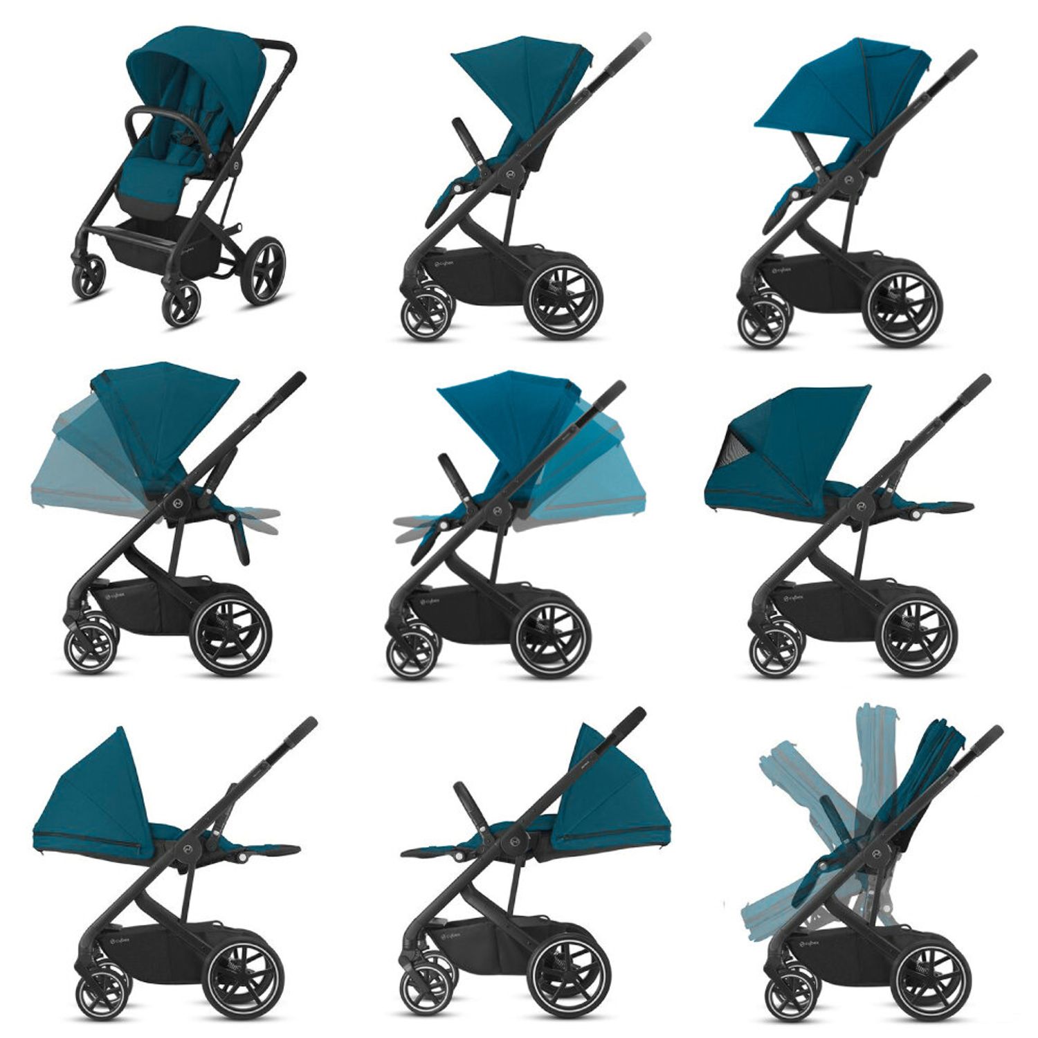 Cybex - Carucior Balios S Lux Black/River Blue fotografia produsului View 2 L
