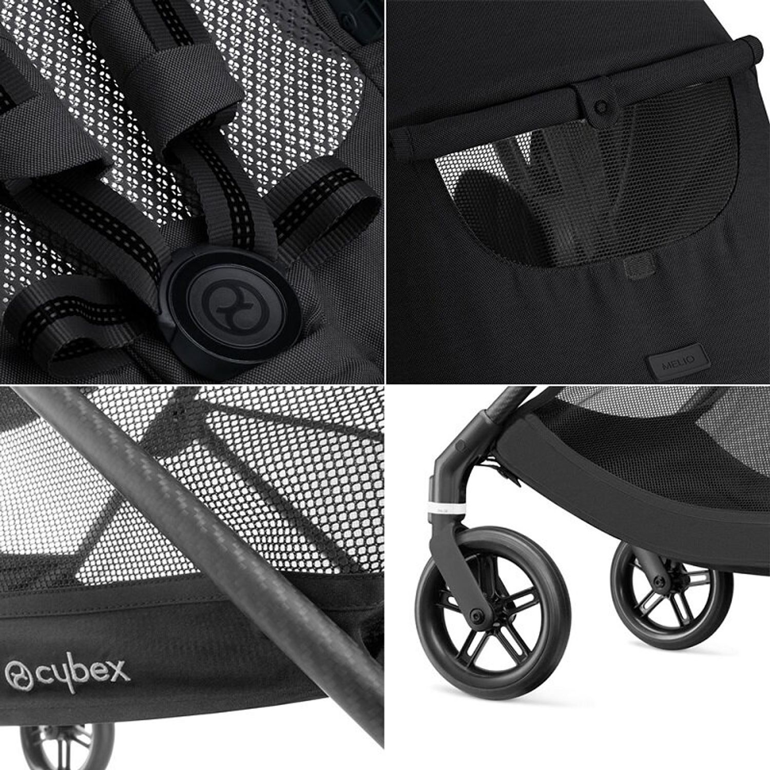Cybex - Carucior Melio Carbon 2 in 1 Deep Black fotografia produsului View 4 L