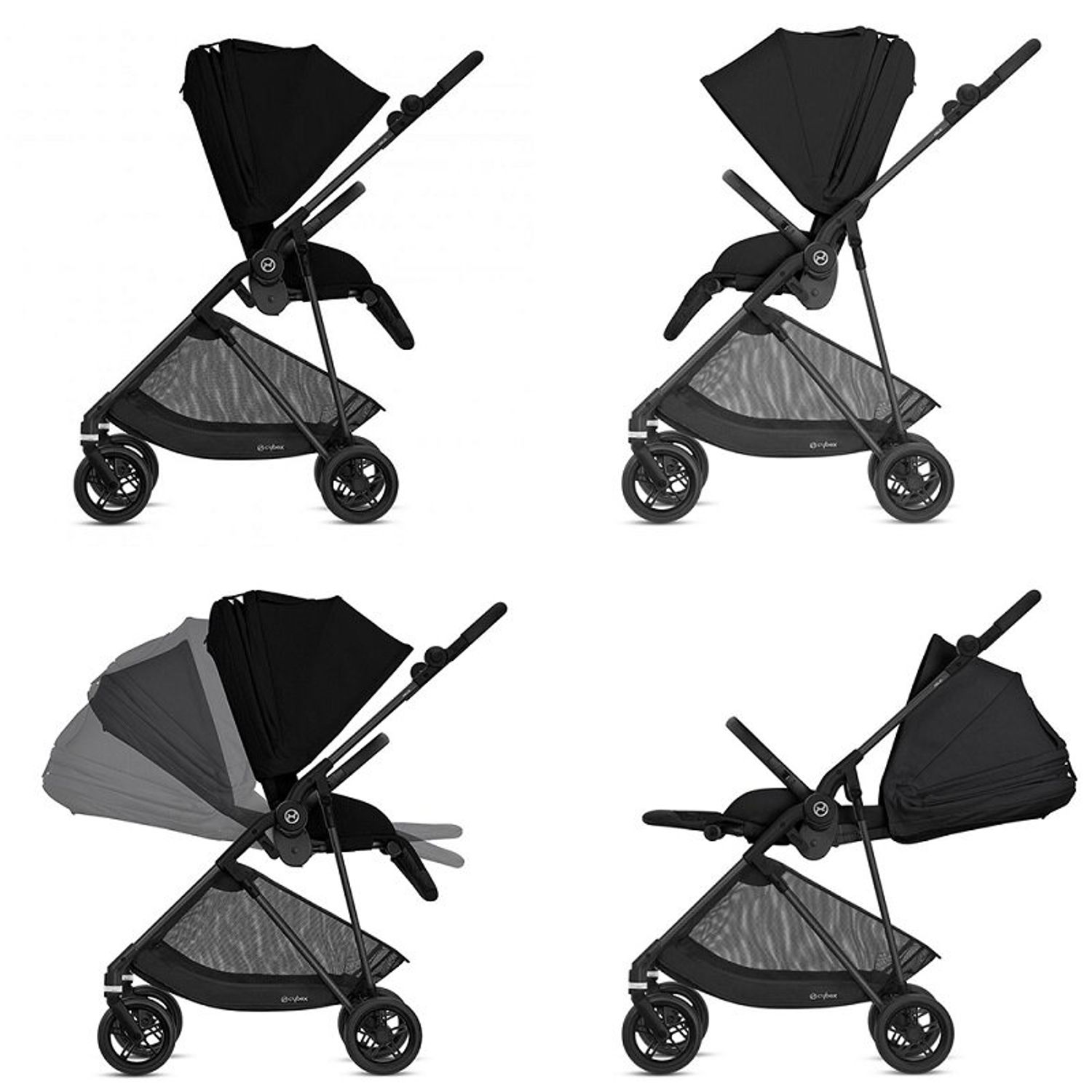 Cybex - Carucior Melio Carbon 3 in 1 Deep Black fotografia produsului View 3 L