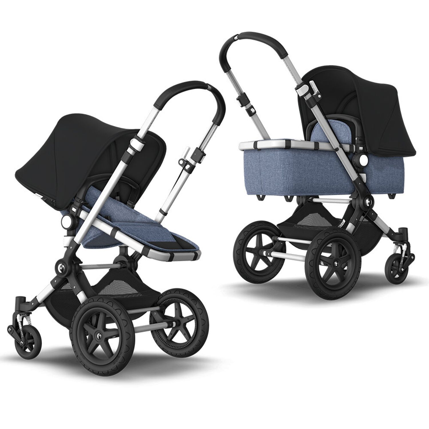 Bugaboo - Carucior Cameleon 3 Plus Aluminium/Blue Melange/Black 2 in 1 fotografia produsului