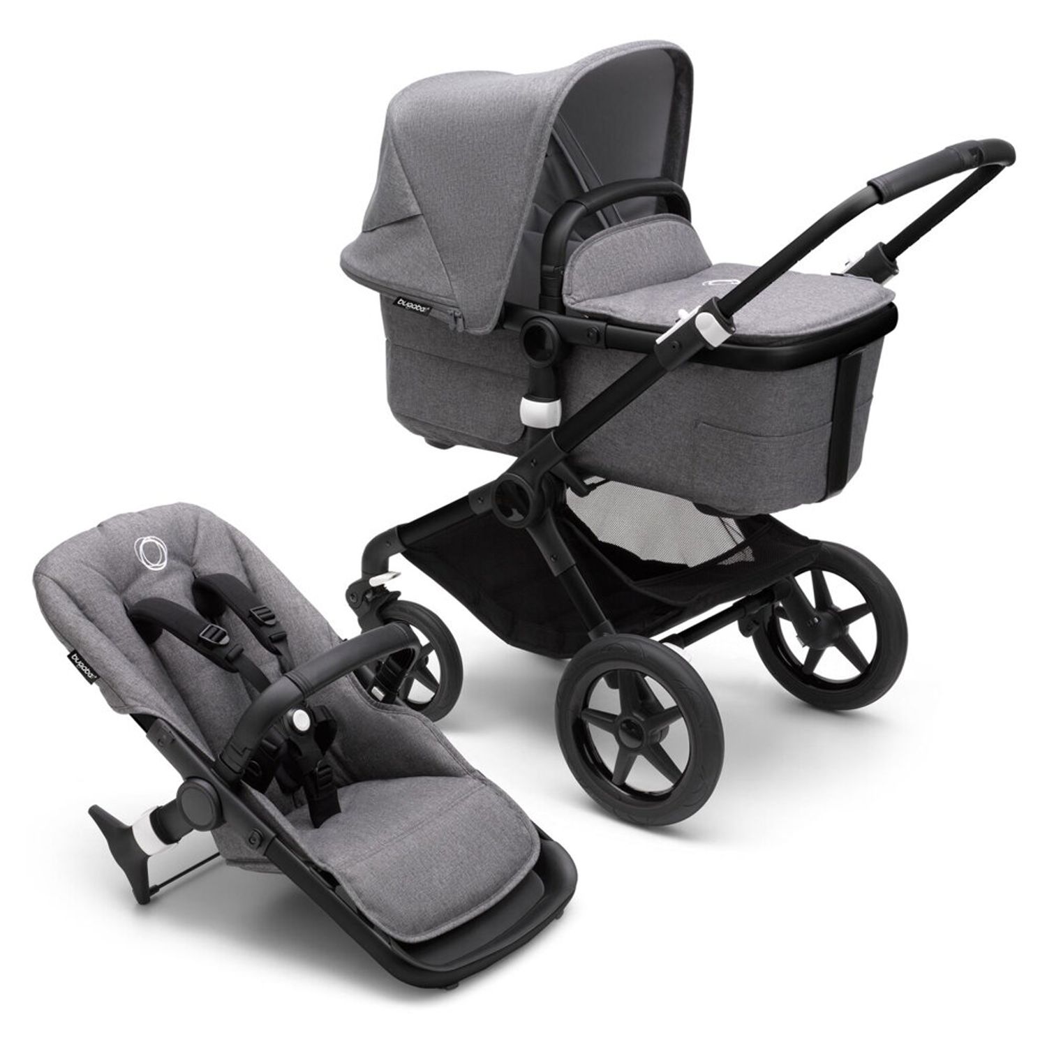 Bugaboo - Carucior Fox 3 Black/Grey Melange 2 in 1 fotografia produsului