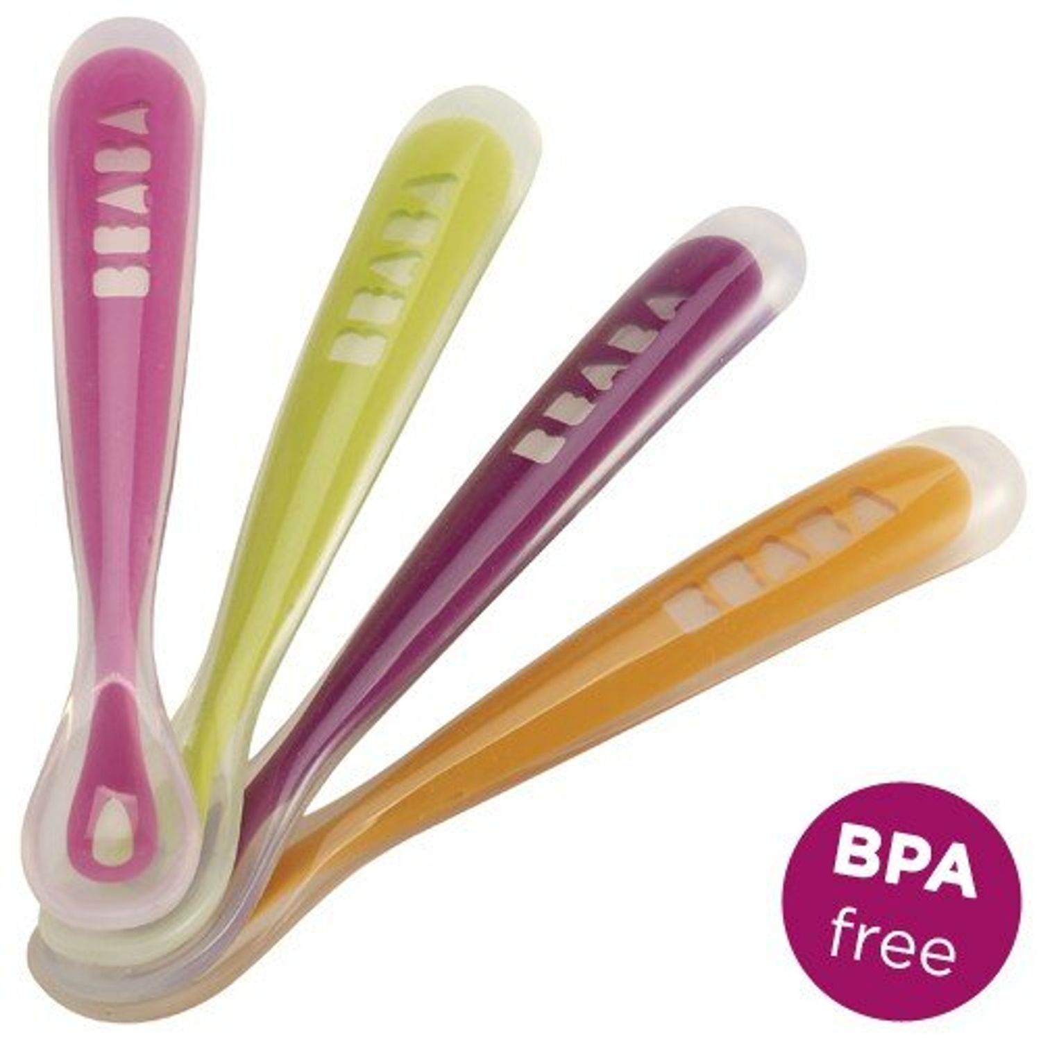 Beaba - Set 4 lingurite silicon - Diverse Culori fotografia produsului