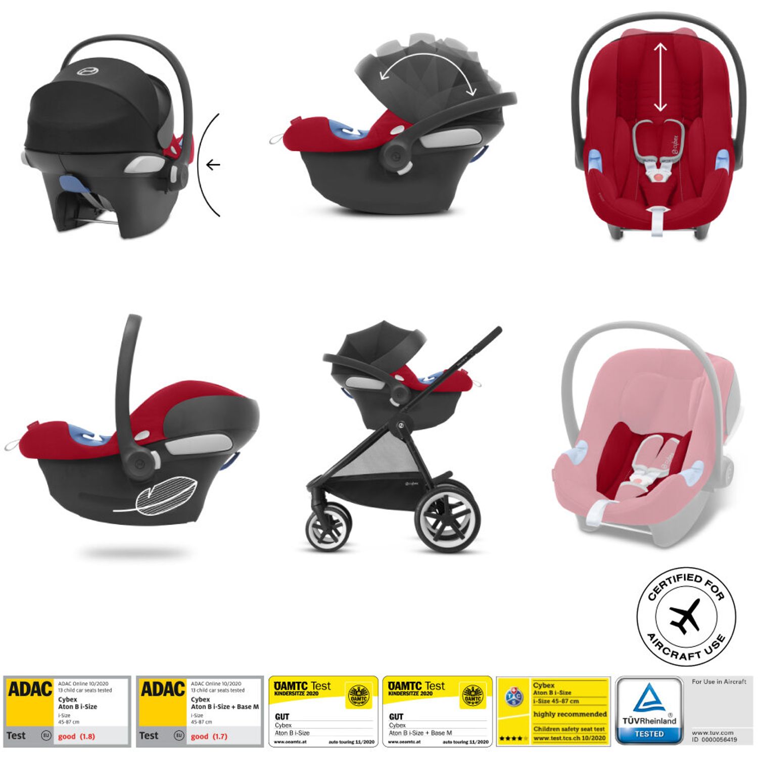 Cybex - Scaun Auto Aton B i-Size Steel Grey fotografia produsului View 2 L