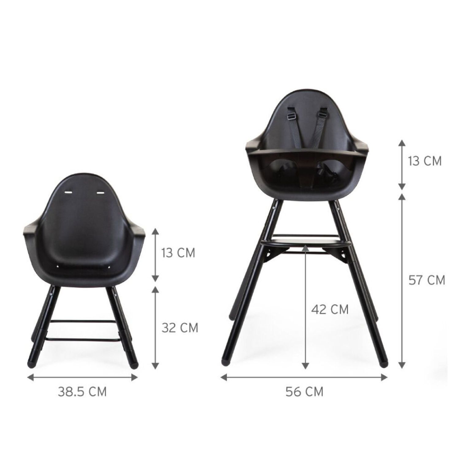 Childhome - Scaun de masa reglabil in inaltime Evolu 2 Negru fotografia produsului View 3 L