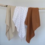 Beaba - Set 3 Museline bumbac organic 70x70 cm Herisson Marron fotografia produsului View 3 S