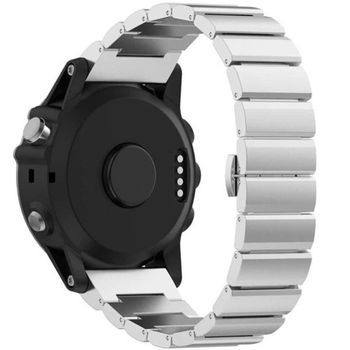 Curea ceas Smartwatch Garmin Fenix 3/Fenix 5X, 26 mm Otel inoxidabil iUni Link Bracelet, Argintiu