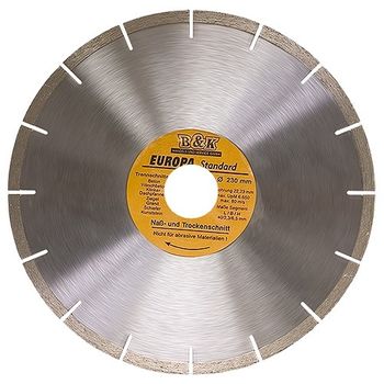 Disc diamantat pentru taiere uscata, segmentat, 230 x 22,2 mm, sparta