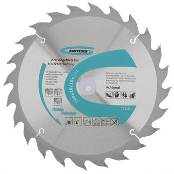 Disc taiat lemne, 190 х 20/16 x 24T, GROSS